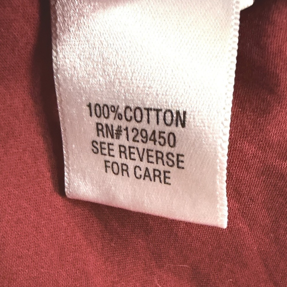 Red Smocked Neck Cap Sleeve Button Front Top XL Cotton‎ Bohemian Festival - Picture 5 of 7